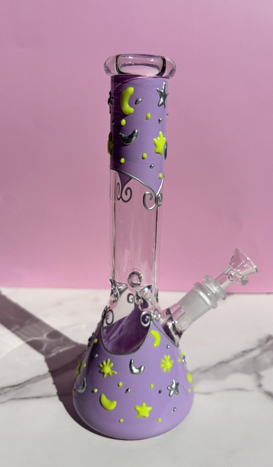 10” Glow In The Dark Bong, Hand painted Bongs, Water Pipe Tobacco Pipes