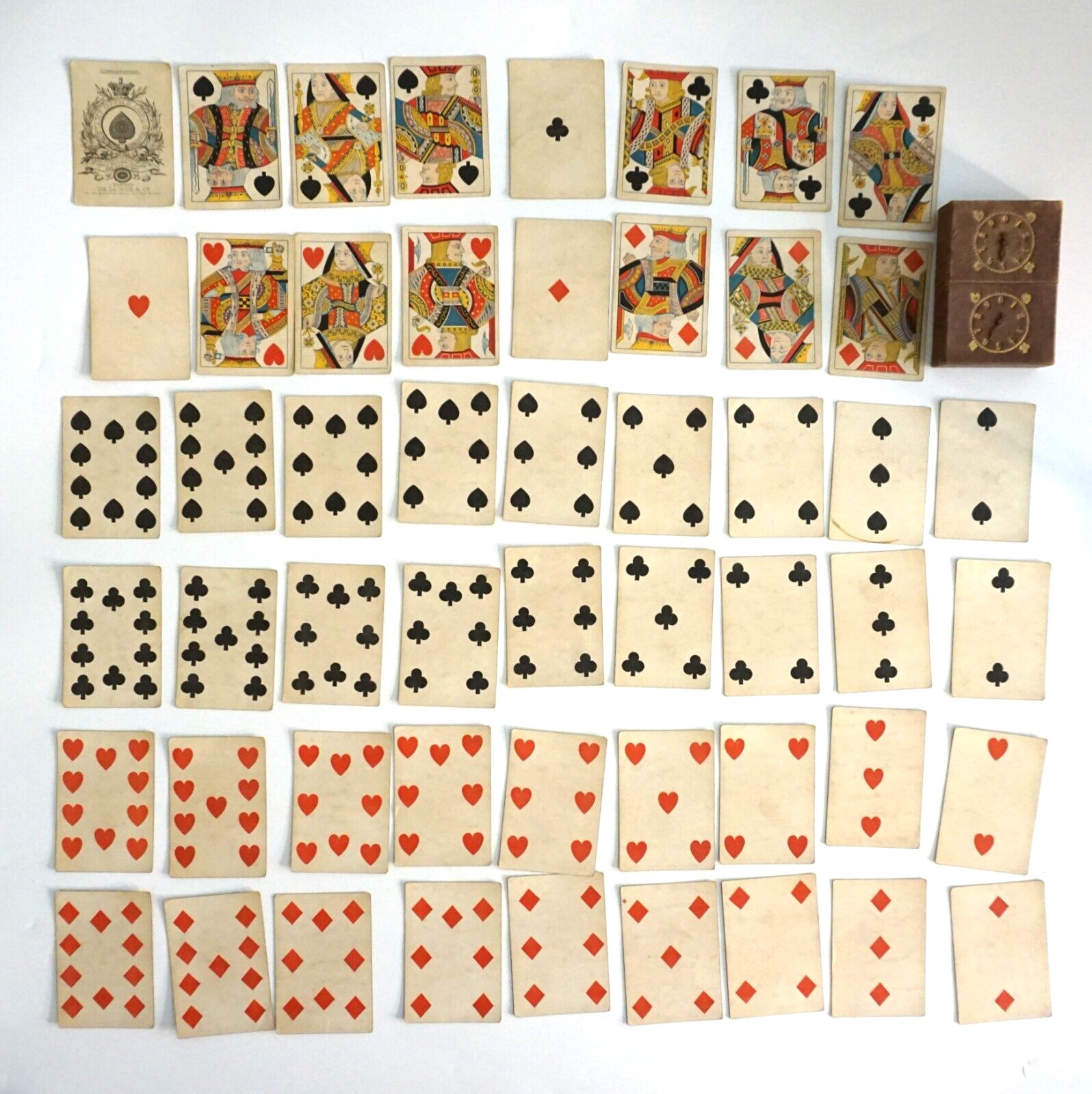 Antique Playing Cards De La Rue London D4.1 ca. 1860 Exportation Complete
