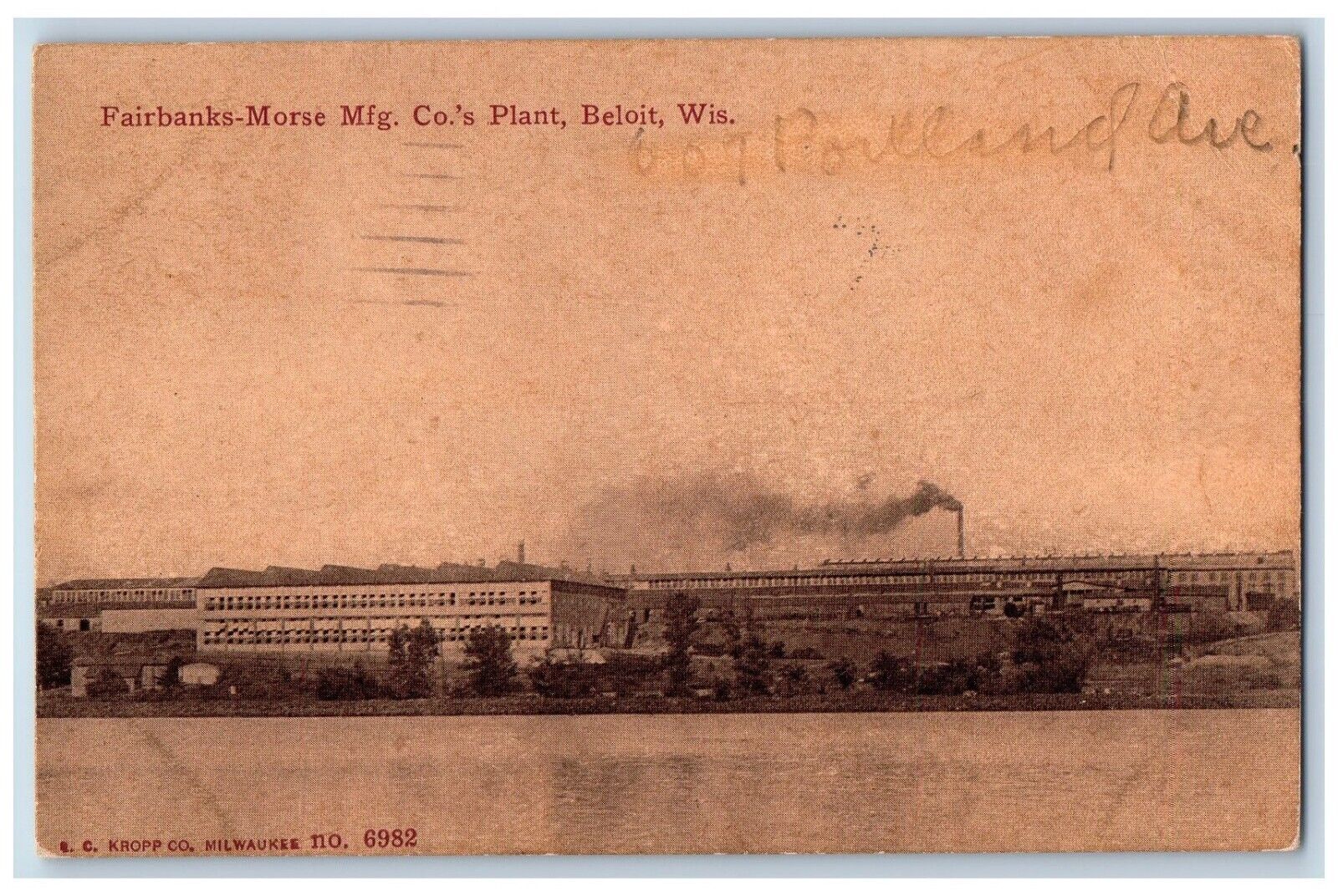 Beloit Wisconsin WI Postcard Fairbanks Morse Mfg. Co. Plant 1912 Vintage Antique