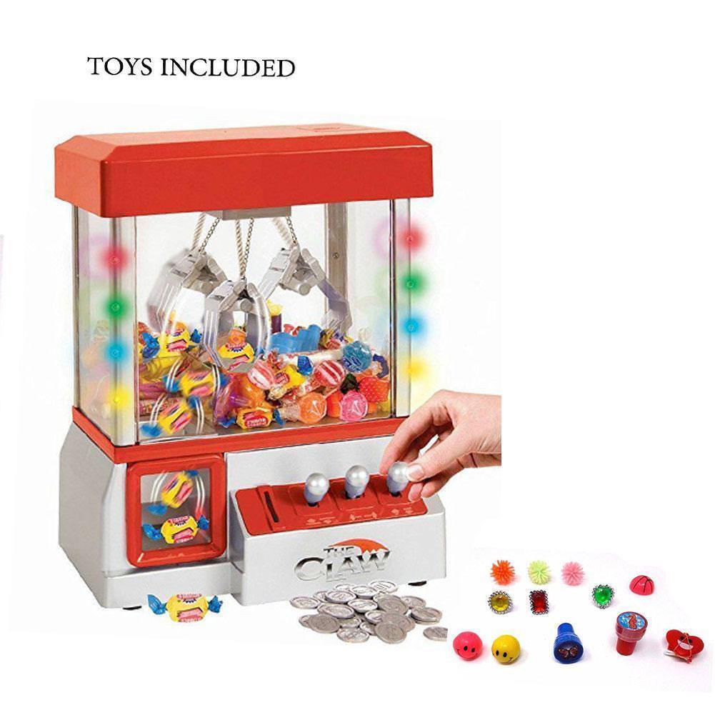 Electronic Claw Machine LED Lights Candy Grabber Arcade Kid Music Crane + TOYS 