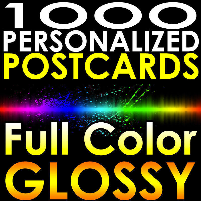 1000 CUSTOM PRINTED 4x6 PERSONALIZED Postcards Full Color UV Coated Glossy 4\