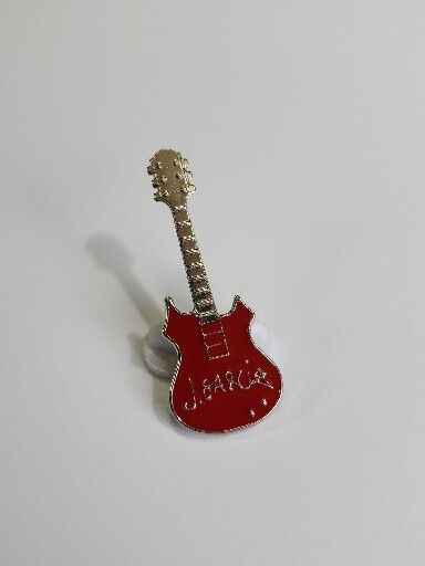 J Garcia Collectors Lapel Hat Jacket Pin Red Guitar 