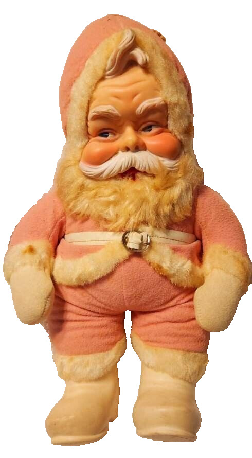 Vintage Rushton Pink Santa Claus doll
