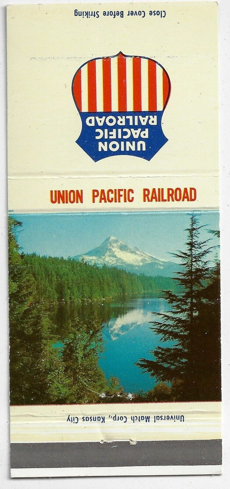 Union Pacific Railroad RR Mount Hood Oregon Lost Lake Empty Matchcover