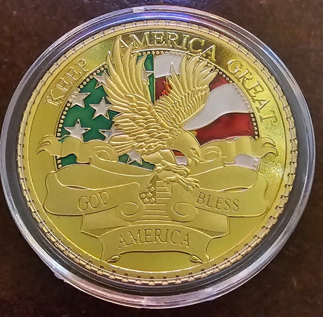 Rare 2024 US Donald Trump Coin Keep America Great - Golden