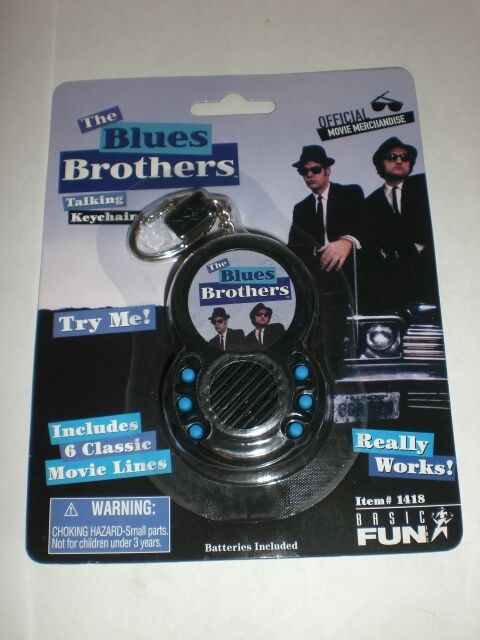 1 NEW BLUES BROTHERS TALKING KEYCHAIN SAYS 6 PHRASES  W/ REPLACEMENT BATTERIES