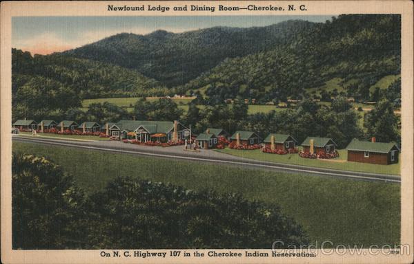 Cherokee,NC Newfound Lodge and Dining Room Swain County North Carolina Postcard