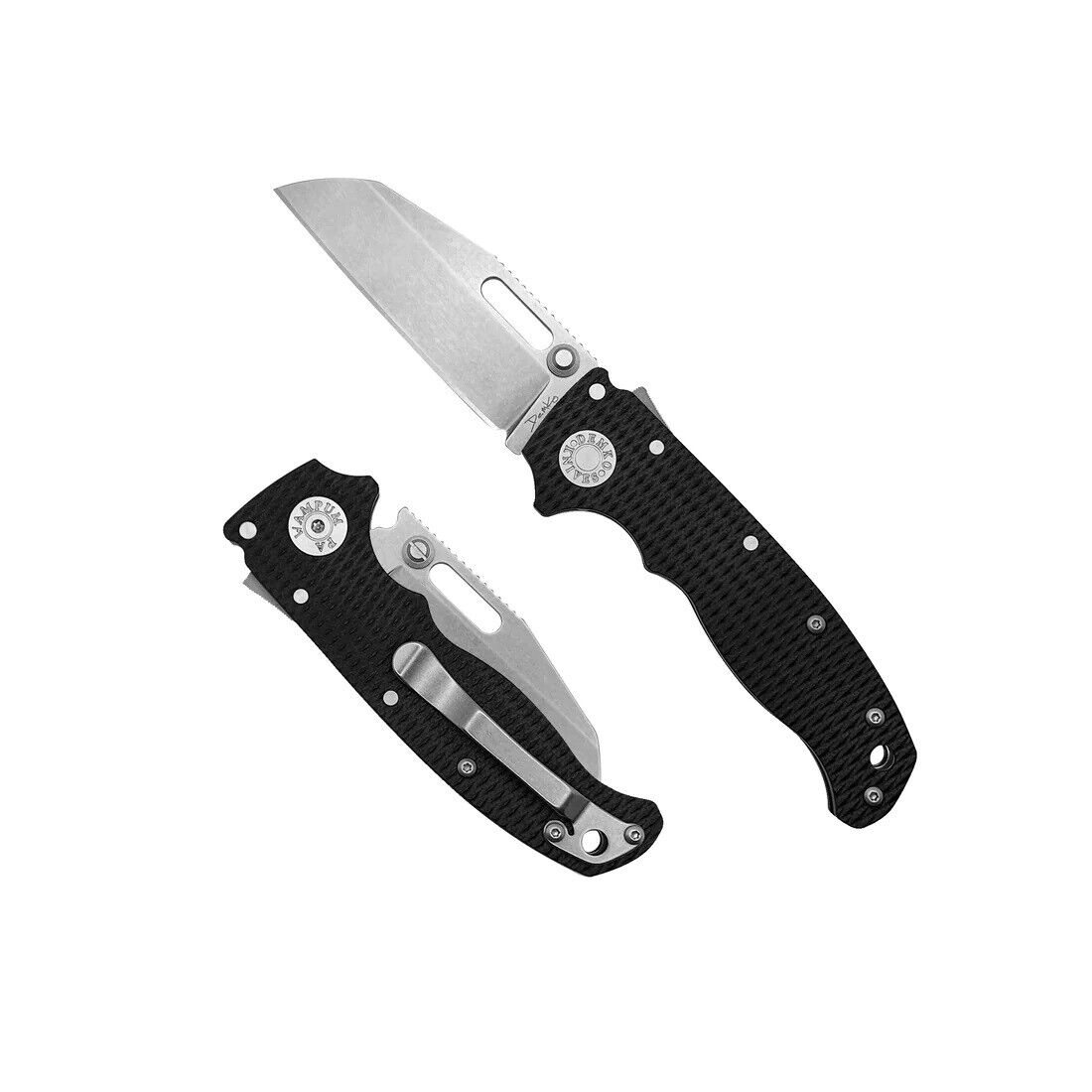 Demko Knives Folding Knife Black G10 Handle 20CV Shark Foot Plain Edge