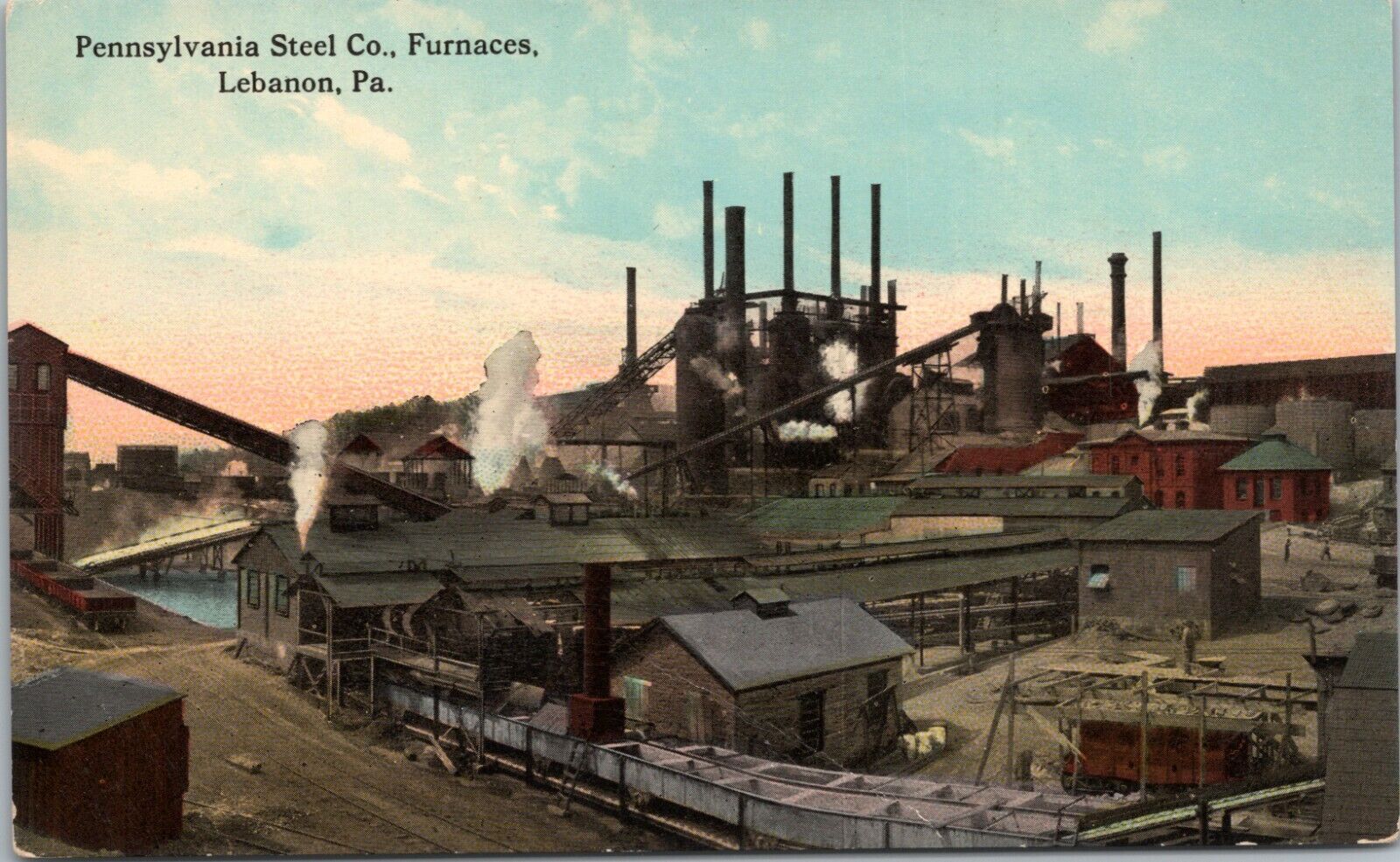 Lebanon Pennsylvania Postcard Pennsylvania Steel Co Mill Furnaces 1912 PJ