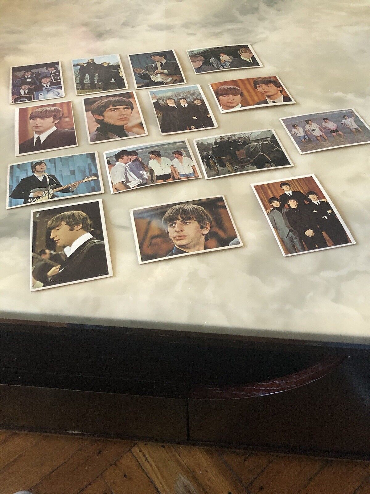 1964 BEATLES COLOR CARDS. $2.50 EACH. VG TO EXCELLENT CONDITION.