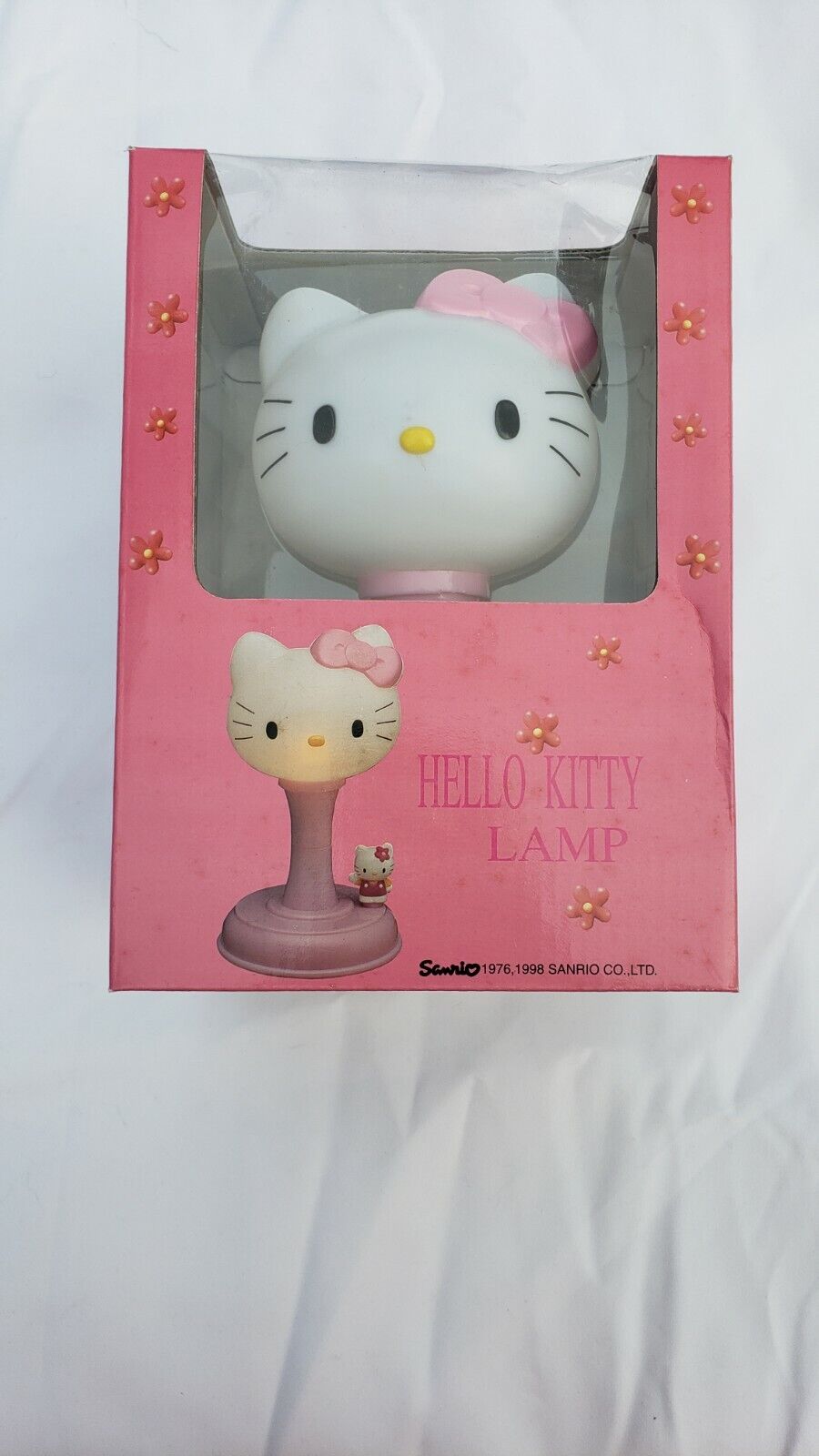 Sanrio Vintage 1998 Pink Hello Kitty Angel Lamp Trinket Plush 12” Tall 