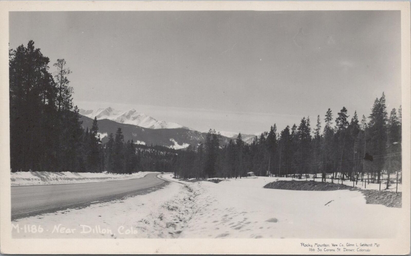 RPPC Postcard Snowy Scene Near Dillon Colorado CO 