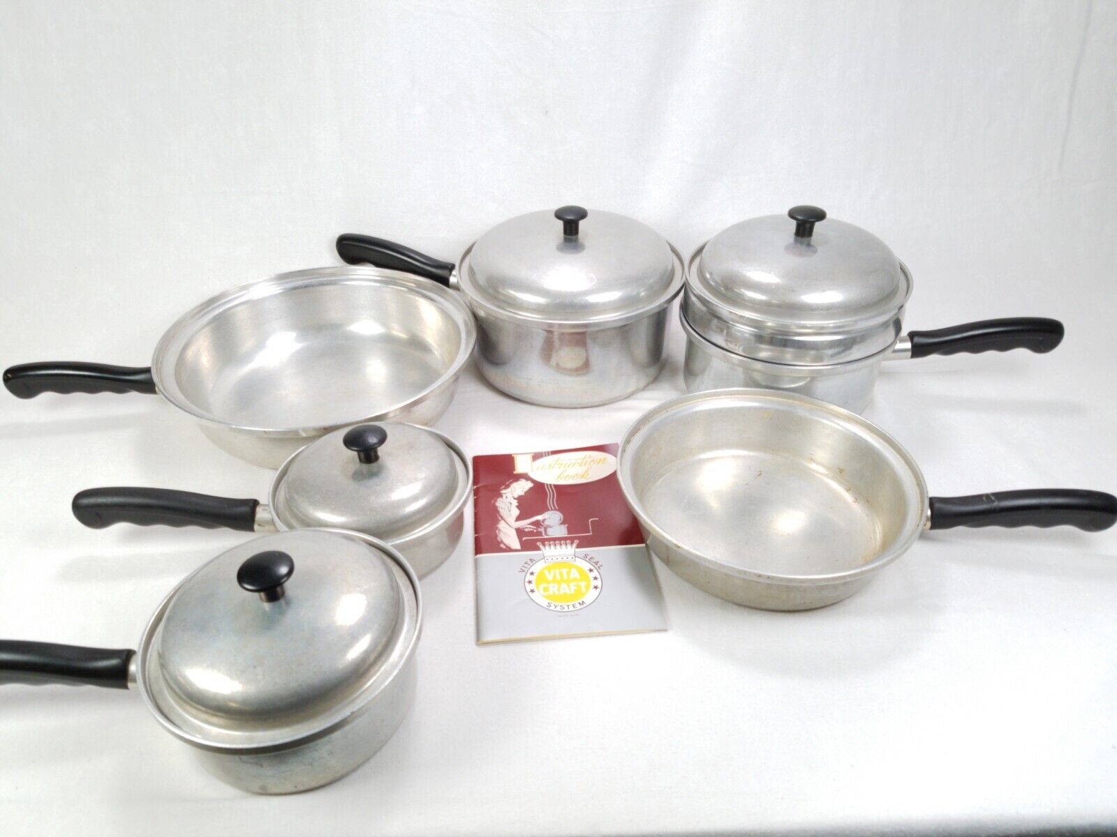 11 Piece Vintage VITA CRAFT Cookware set Aluminum, Double Boiler, Sauce, Pots