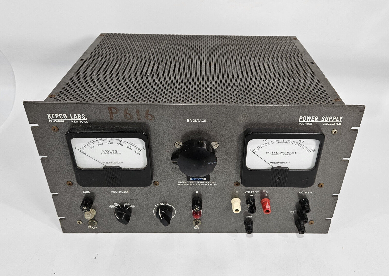 Vintage Kepco Labs 815B 600 VDC Tube Power Supply [Power Tested only] AS IS