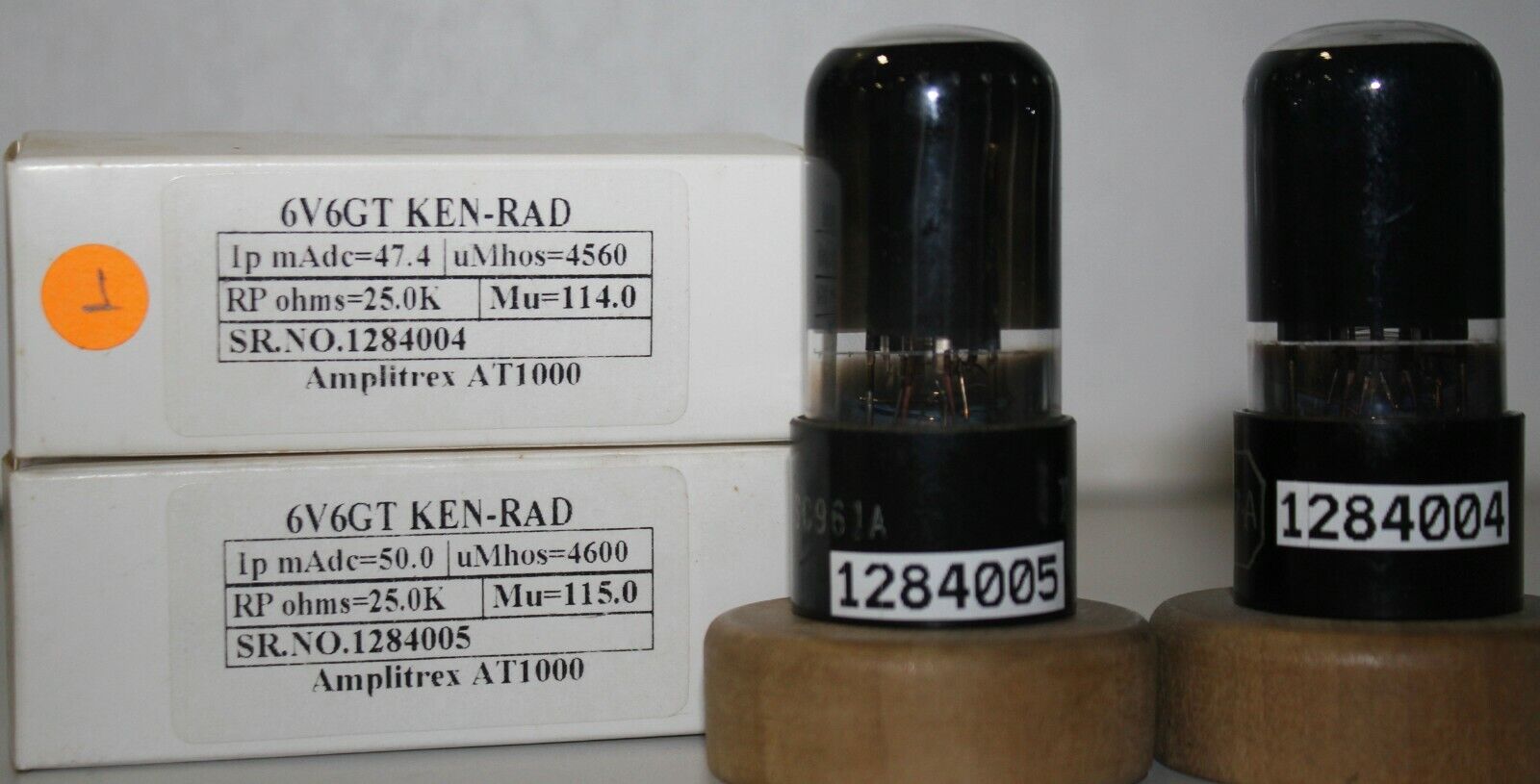 6V6GT KENRAD Black Coated Made in USA Amplitrex Tested Qty 1 Match Pair
