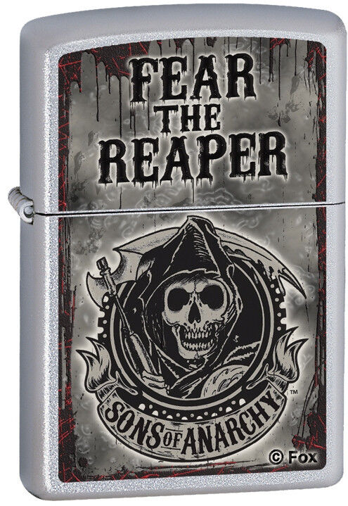 Zippo Sons of Anarchy SAMCRO Fear The Reaper Chrome Windproof Lighter 28502 NEW