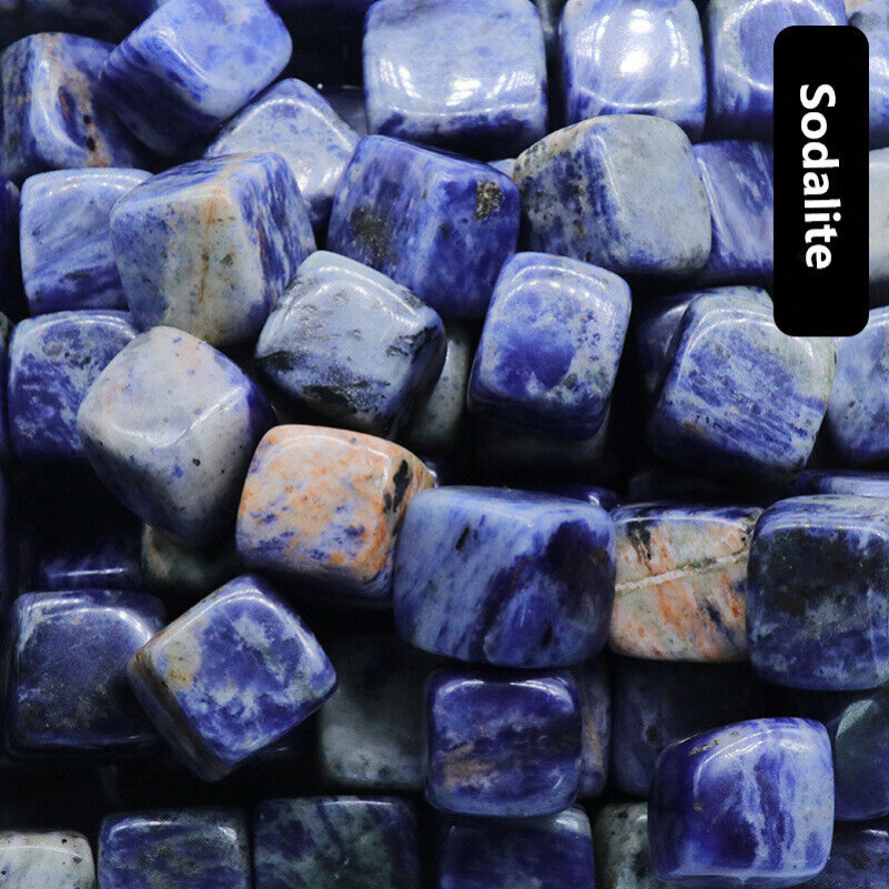 50pcs Bulk Lot Gemstone Cube Natural Sodalite Stone Chakra Specimen Healing