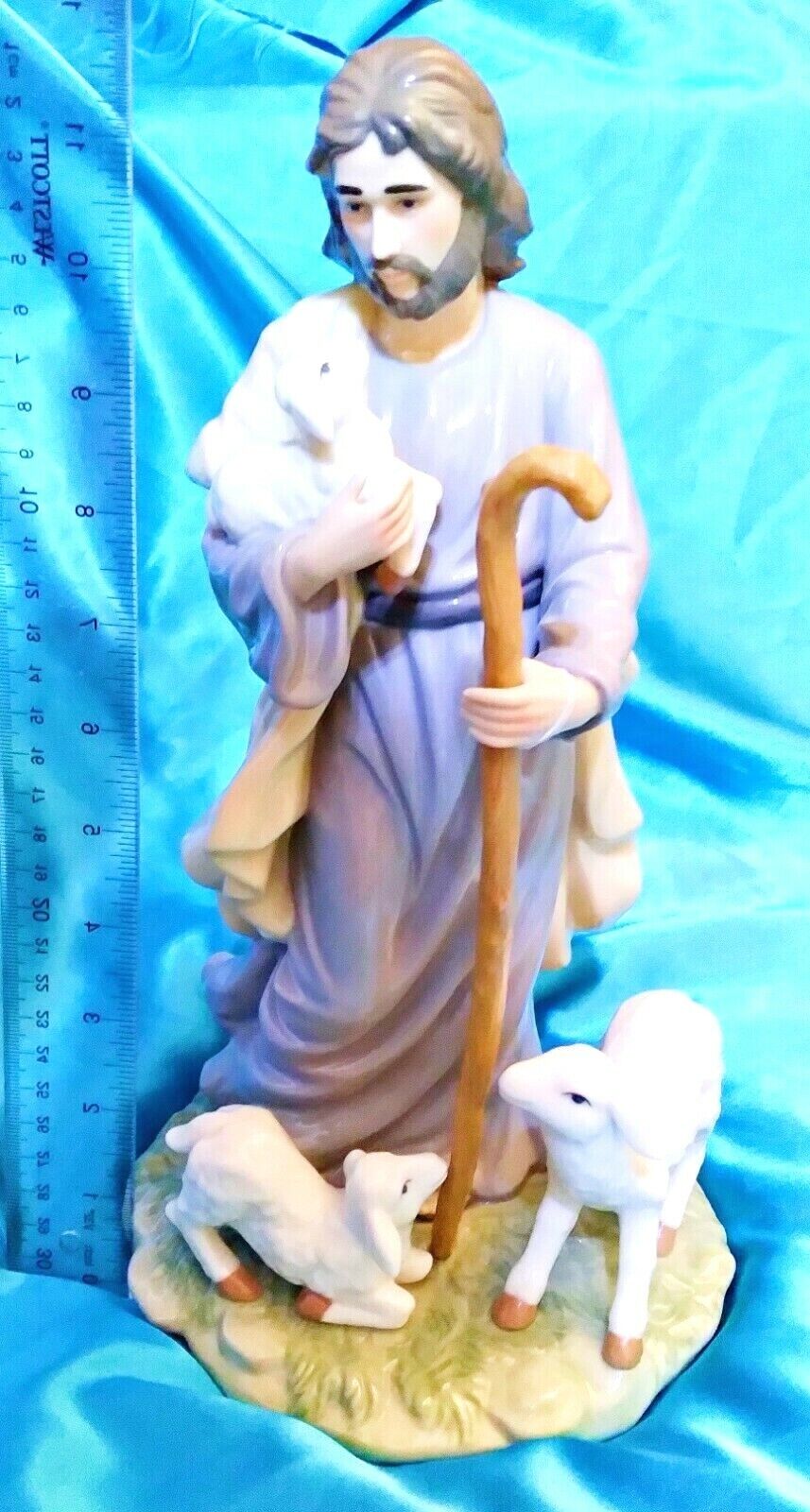 JESUS w/ SHEEP SHEPARD - Classic Treasures Fine Porcelain Christian Figure 11.5\