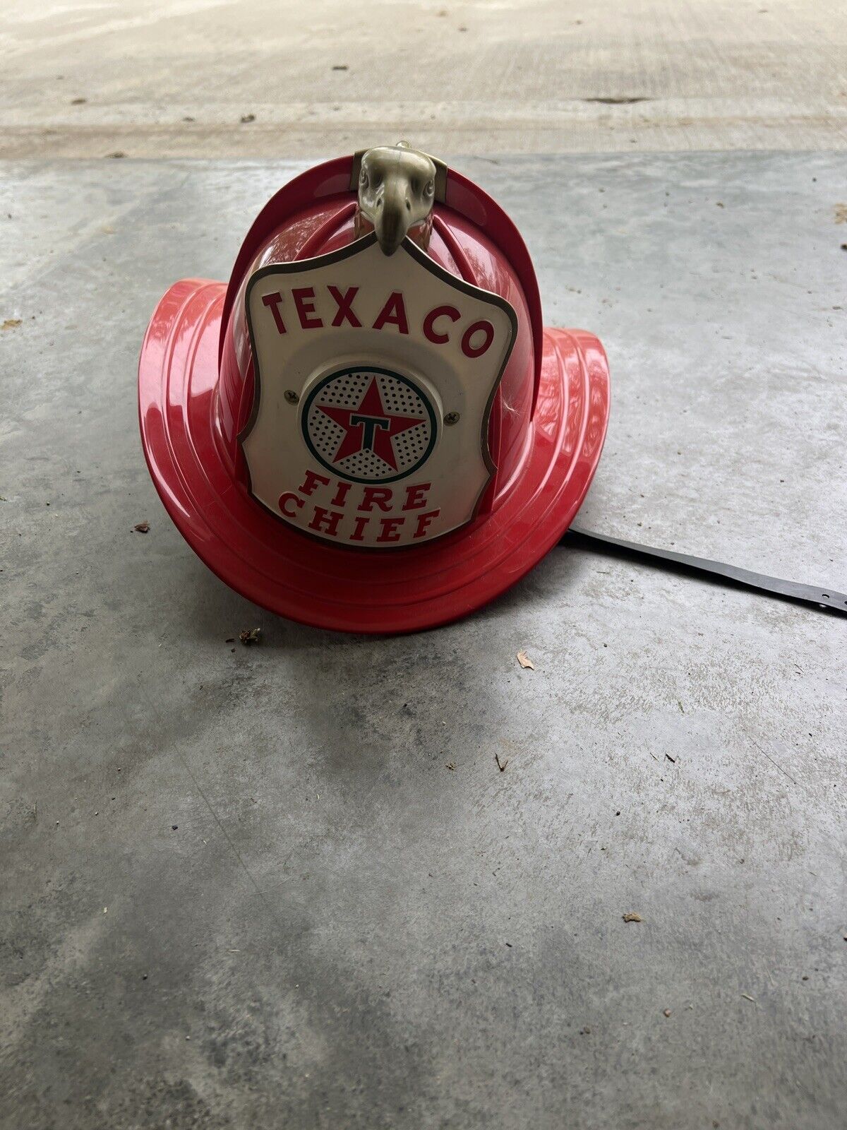 Vintage Texaco Fire Chief Toy Fireman Hat Helmet 1960's Brown And Bigelow