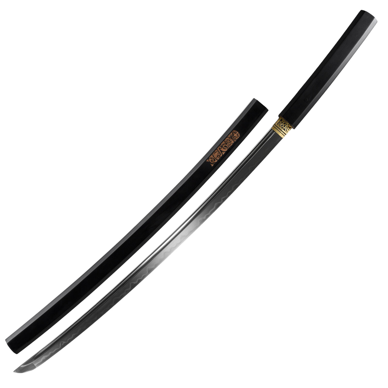SAMURAI JAPANESE SHIRASAYA KATANA SWORD FULL TANG CLAY TEMPERED T10 CARBON STEEL
