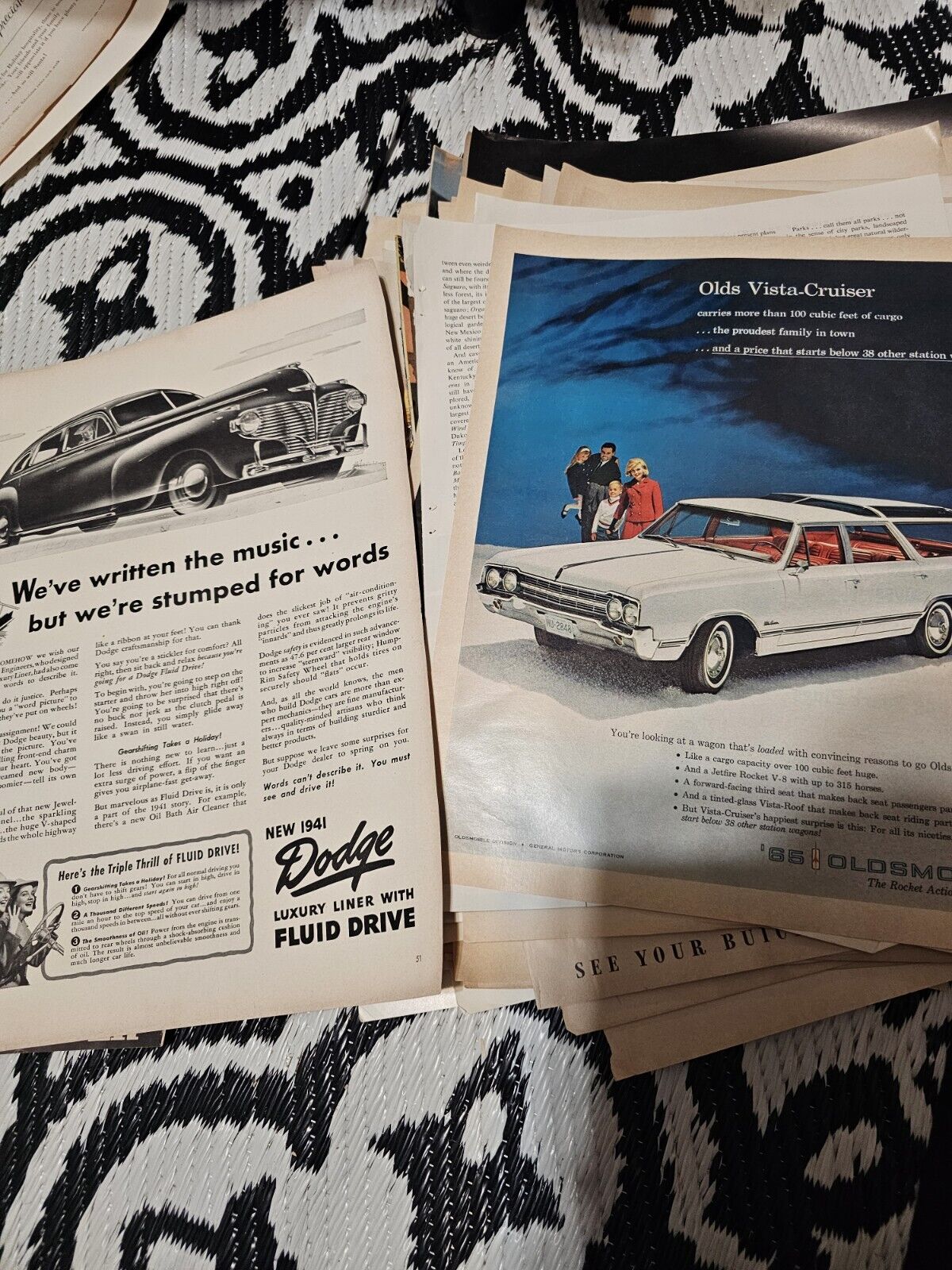 140 Lot vintage CAR Magazine Ad Print lot 
