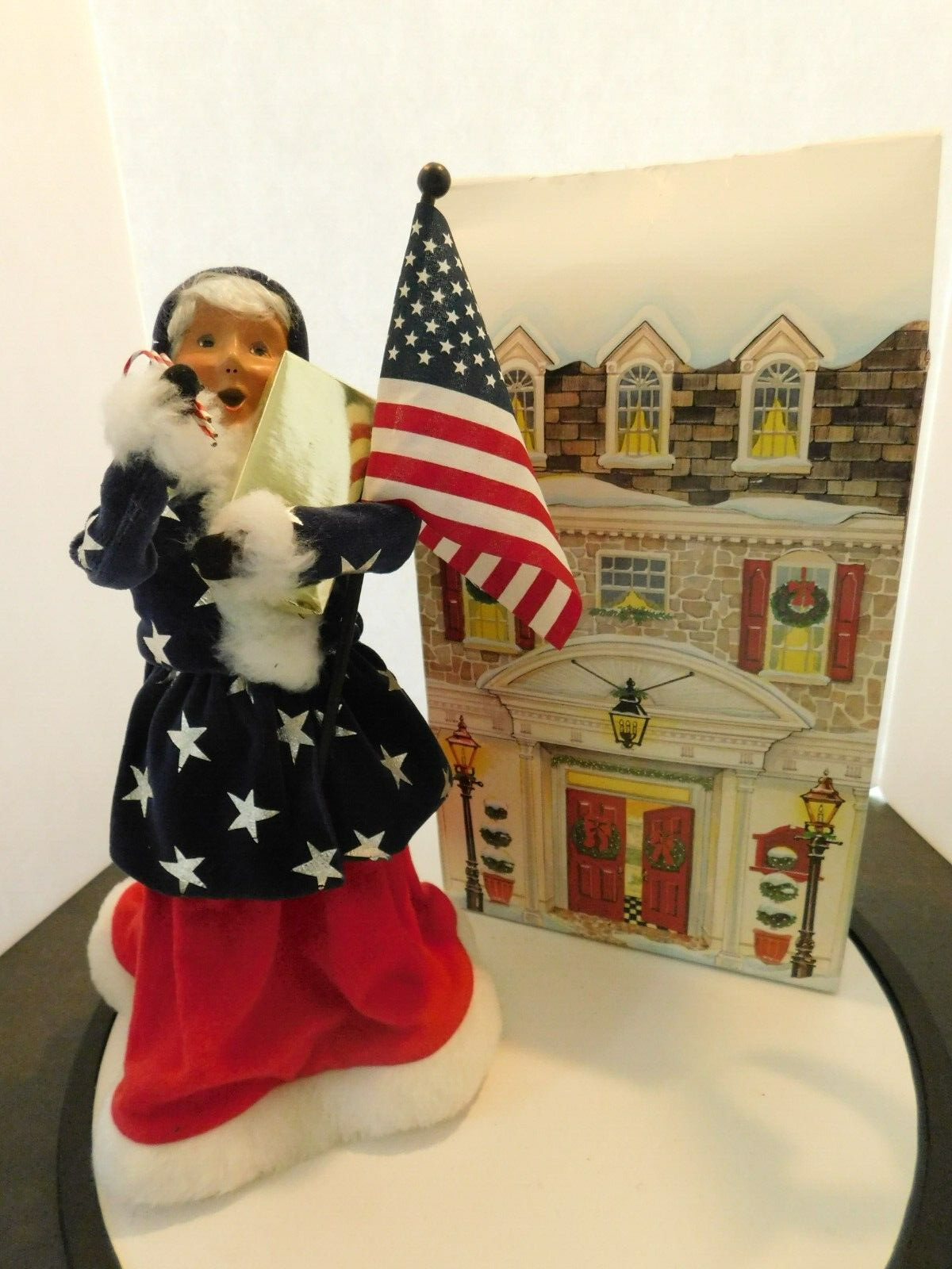 RARE Byers' Choice Carolers 2003 Patriotic Red White & Blue Woman w/ Box SIGNED