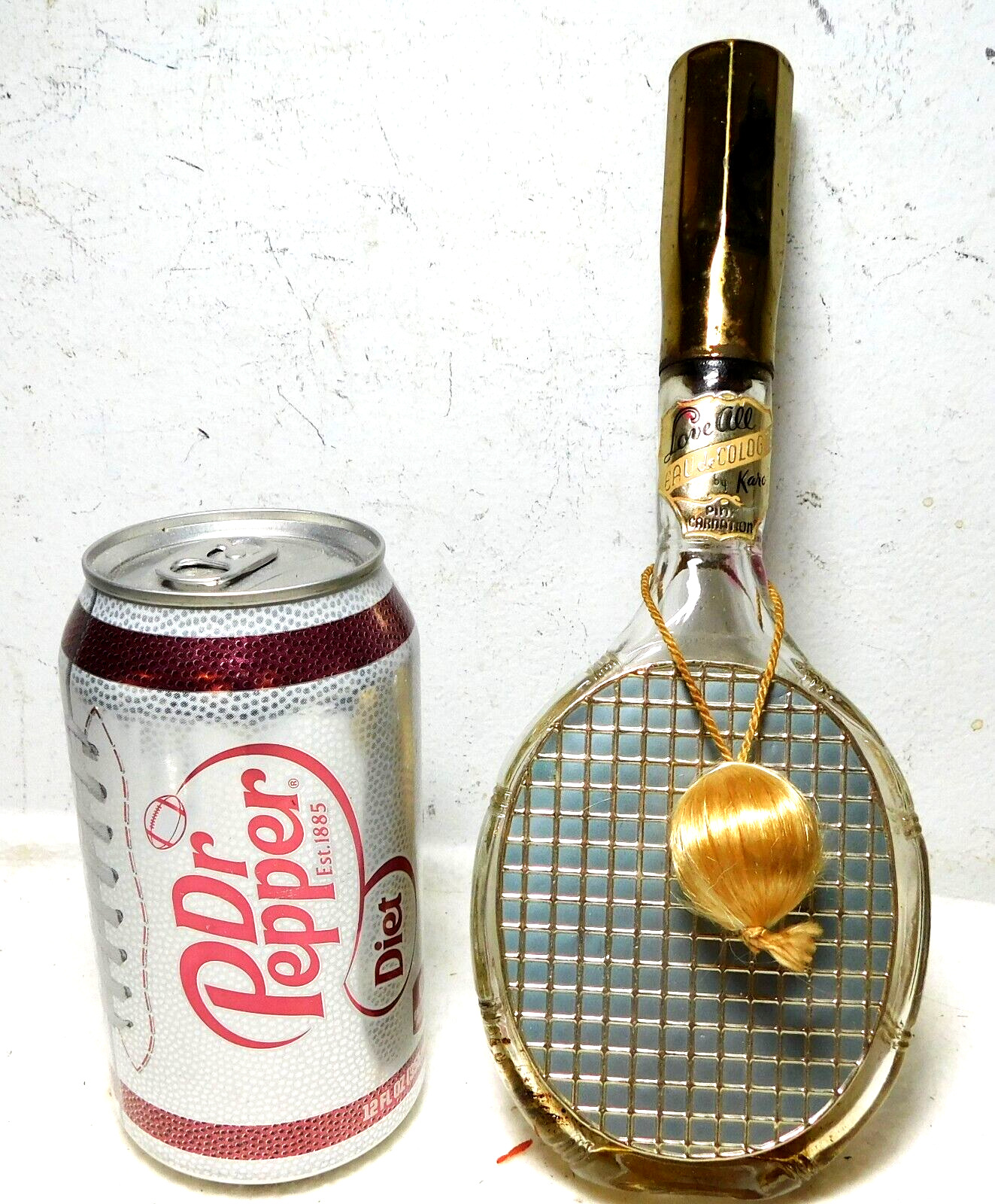 Vintage Novelty Karoff Tennis Racket Love All Eau De Cologne Bottle/ Perfume