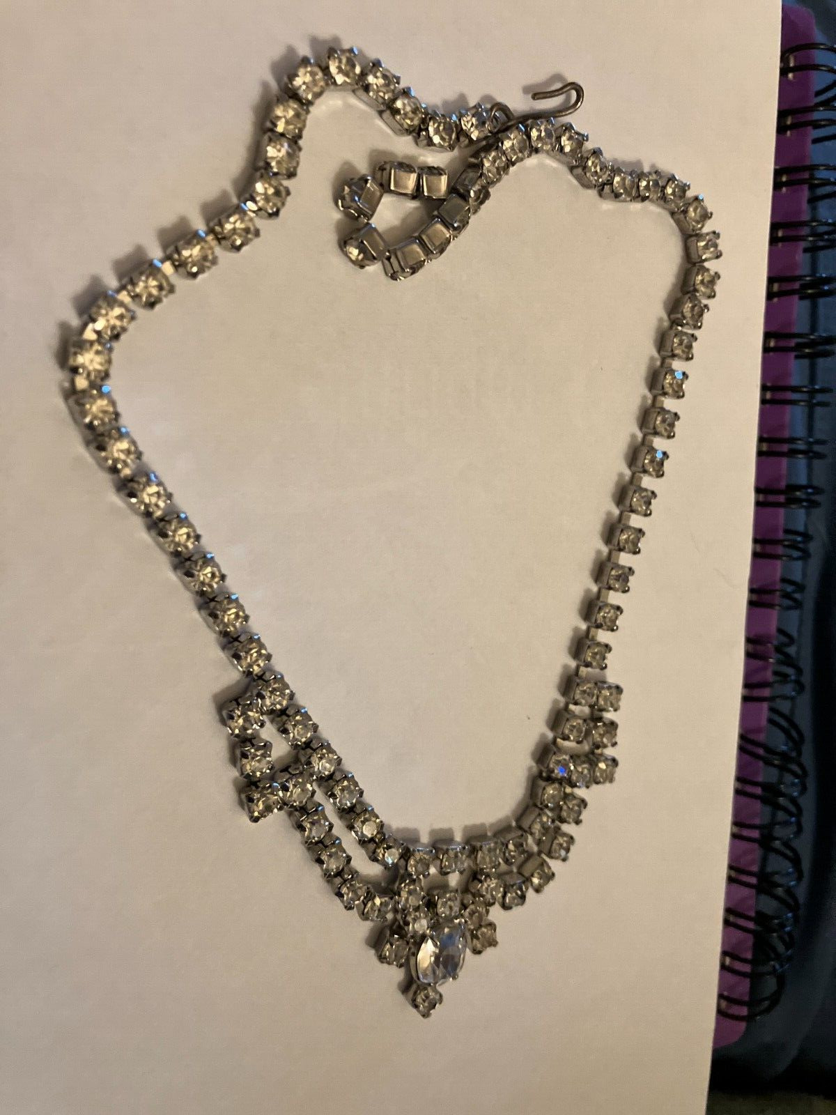 vintage estate   rhinestone statement  necklace