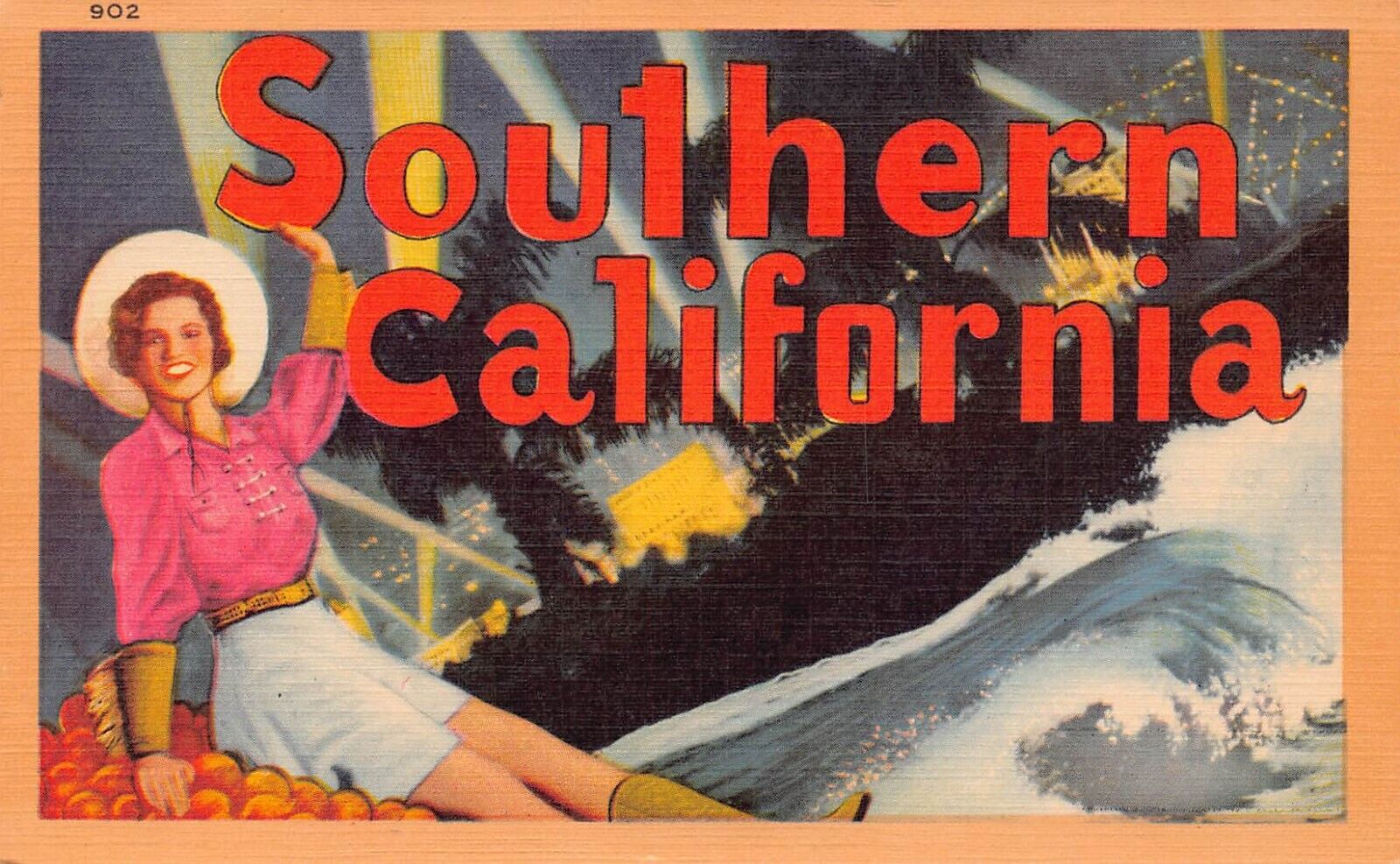 Southern California CA Larger Not Large Letter 902 Postcard