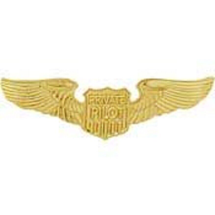 PRIVATE PILOT GOLD WING BADGE LAPEL PIN