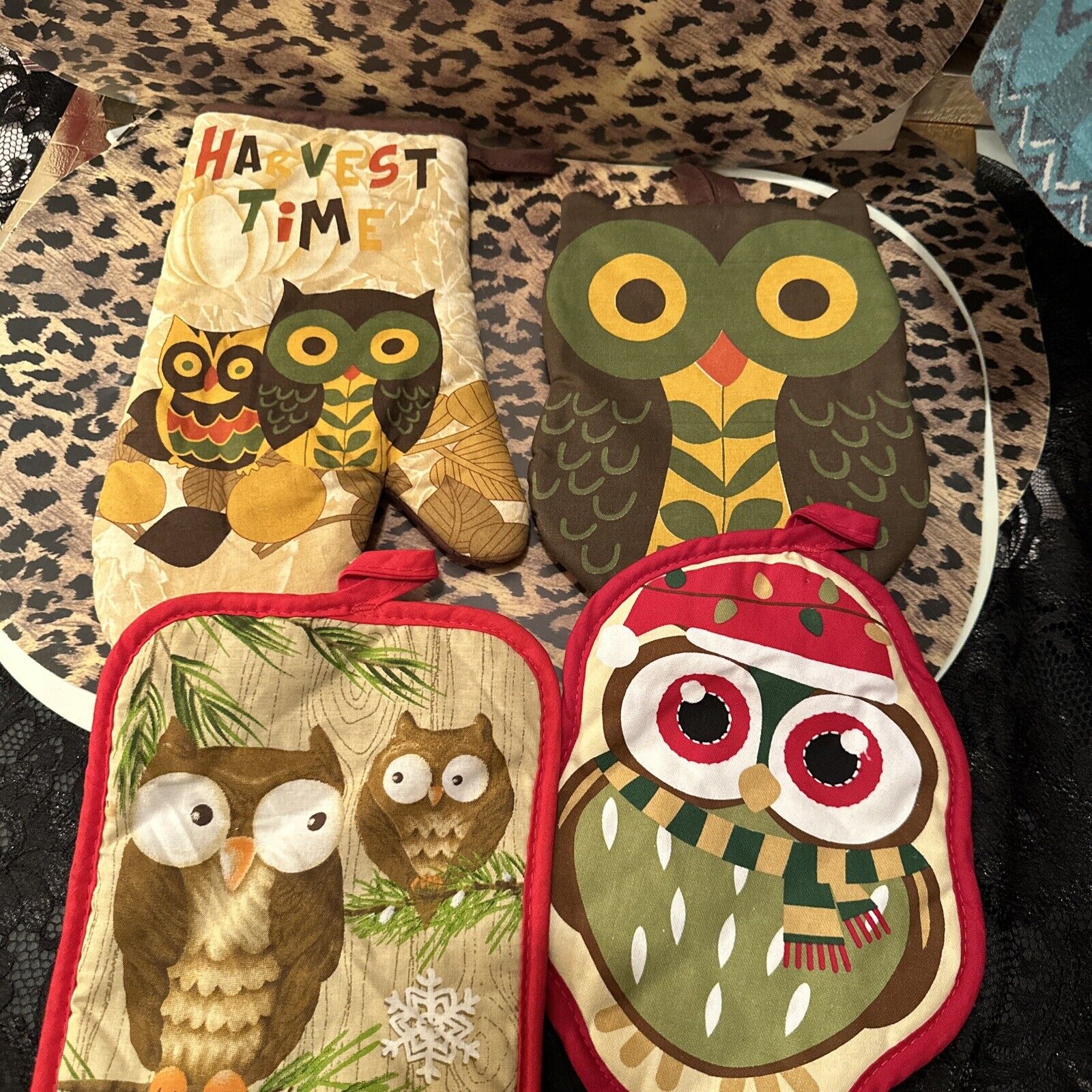 Vintage Owl Pot Holder Lot