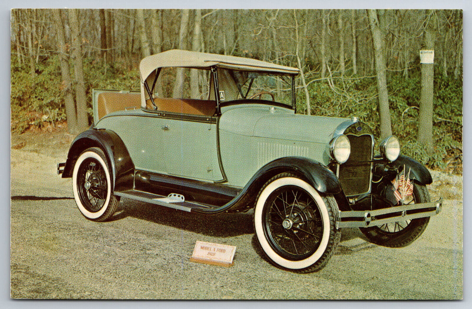 Vintage Postcard Car 1928 Ford Roadster -3830