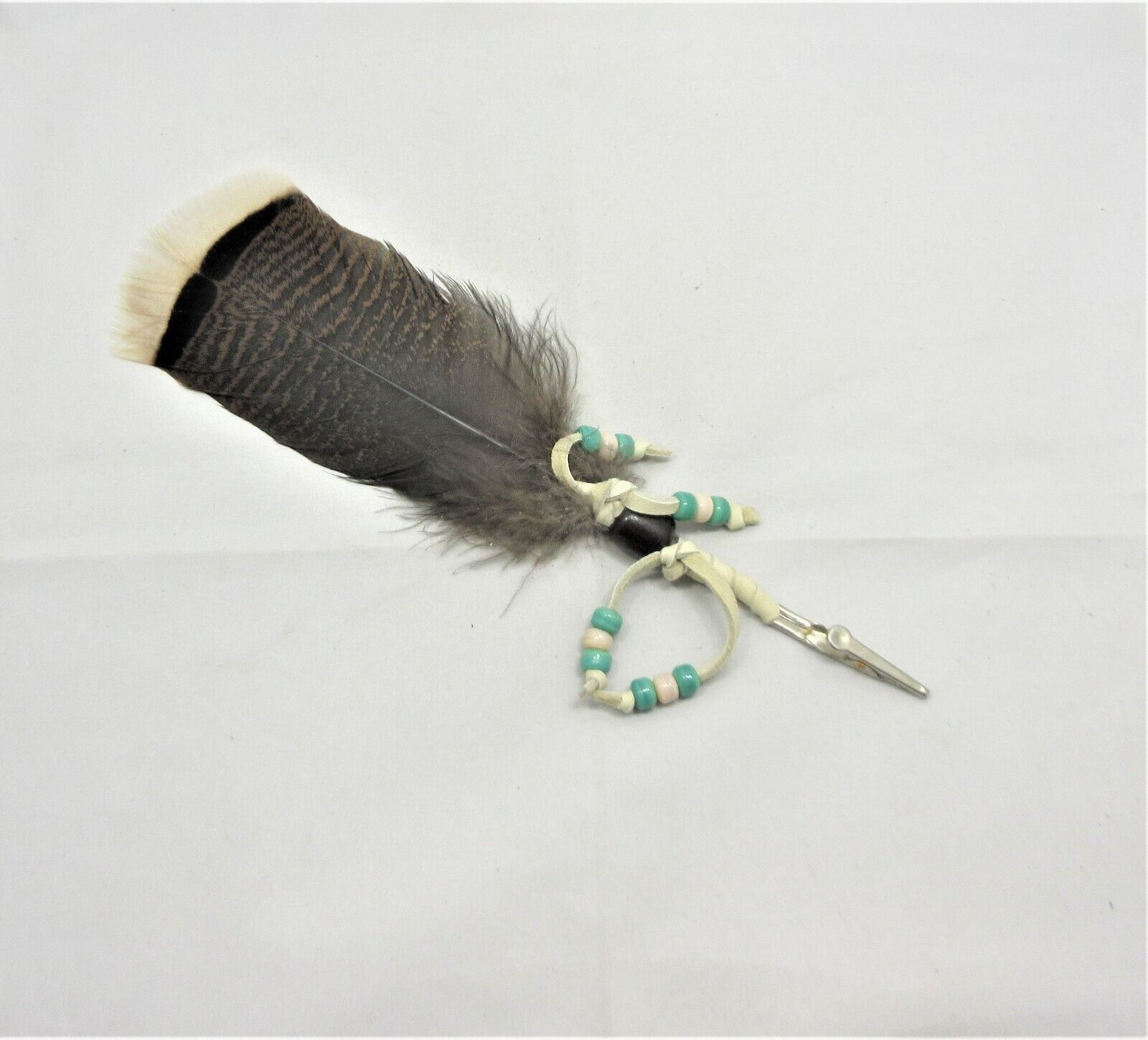 Small Native American Turkey Hair Feather, Cherokee Feather, COA  735