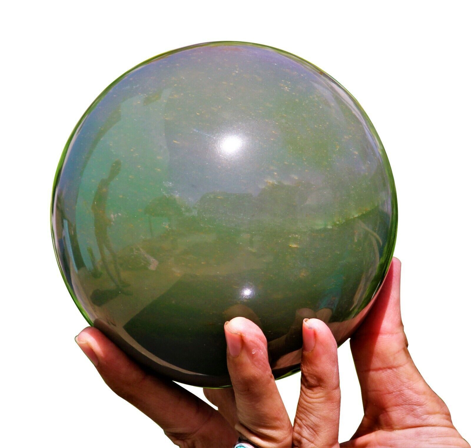 Superb 115MM Green Aventurine Crystal Quartz Healing Energy Stone Sphere Globe