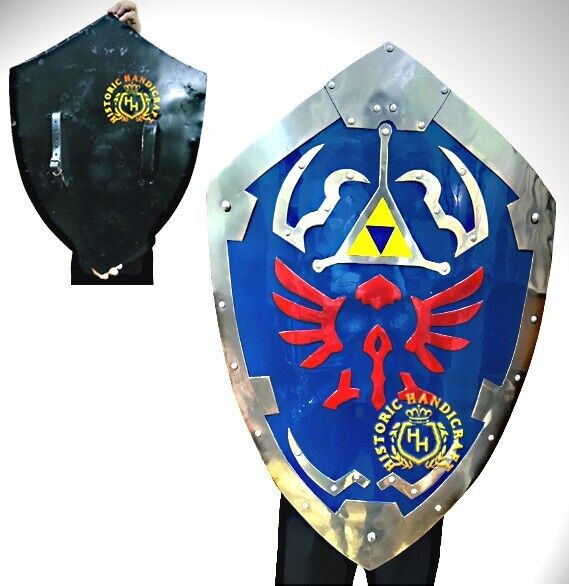 Medieval Steel Legend of Zelda Hylian Shield Steel Replica Templar Zelda Shield