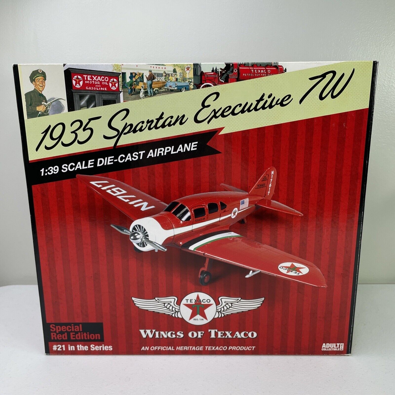 Wings Of Texaco 1935 Spartan Executive 7W Airplane Special Red Edition Die-Cast