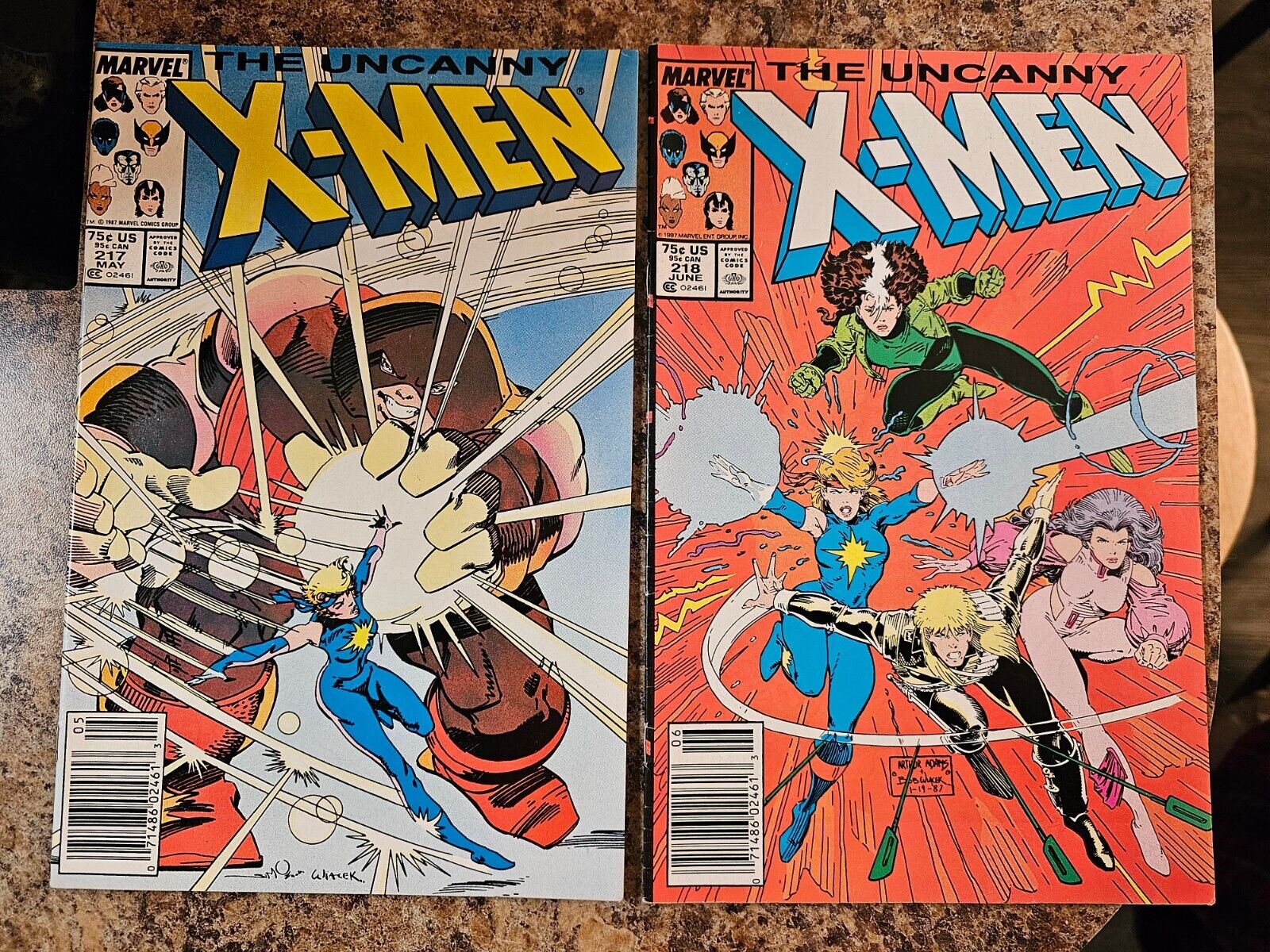 X-Men #217 & 218 (1987) Newsstand Juggernaut - Lot Of 2 Marvel Comics VF +/-