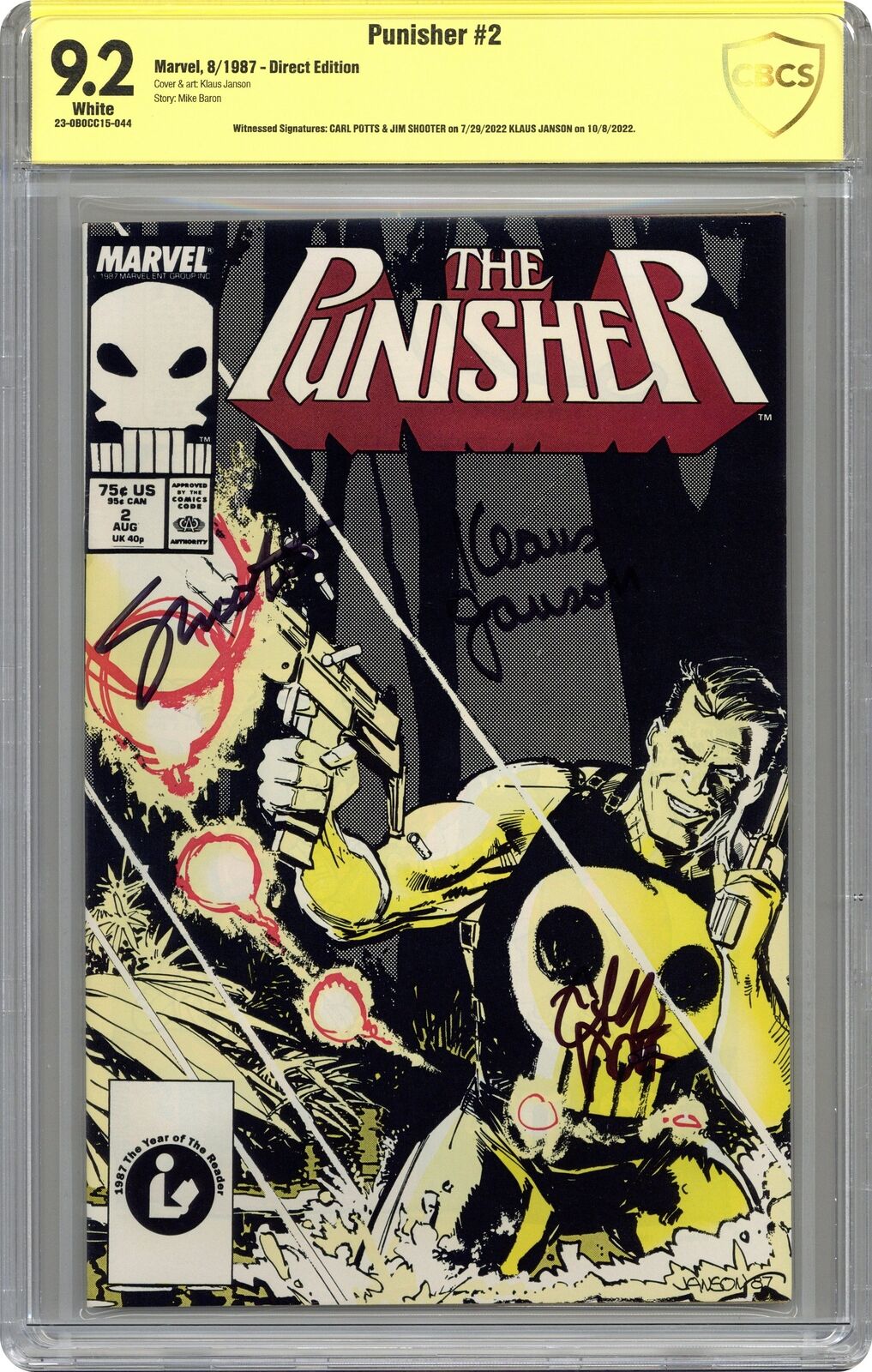 Punisher #2 CBCS 9.2 SS Shooter/Janson/Potts 1987 23-0B0CC15-044