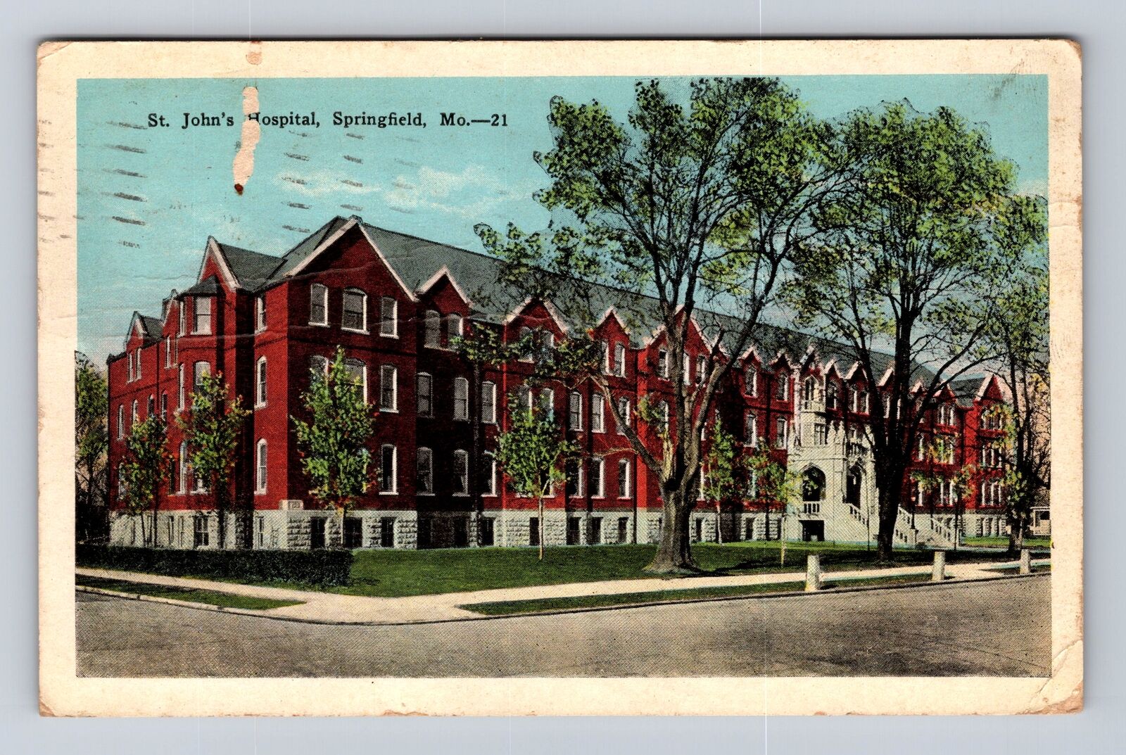 Springfield MO-Missouri, St John\'s Hospital, Antique Vintage c1927 Postcard