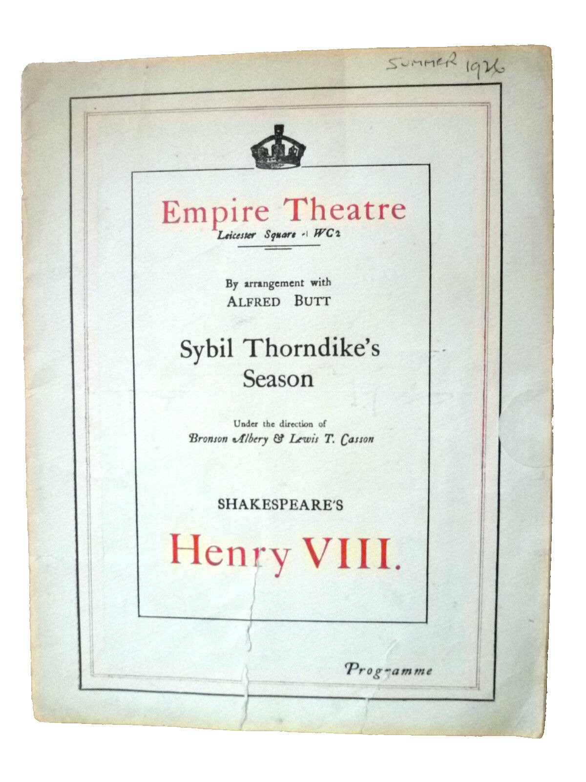 1931 Henry VIII  Laurance Olivier Sybil Thorndike Lewis T Casson Norman V Norman