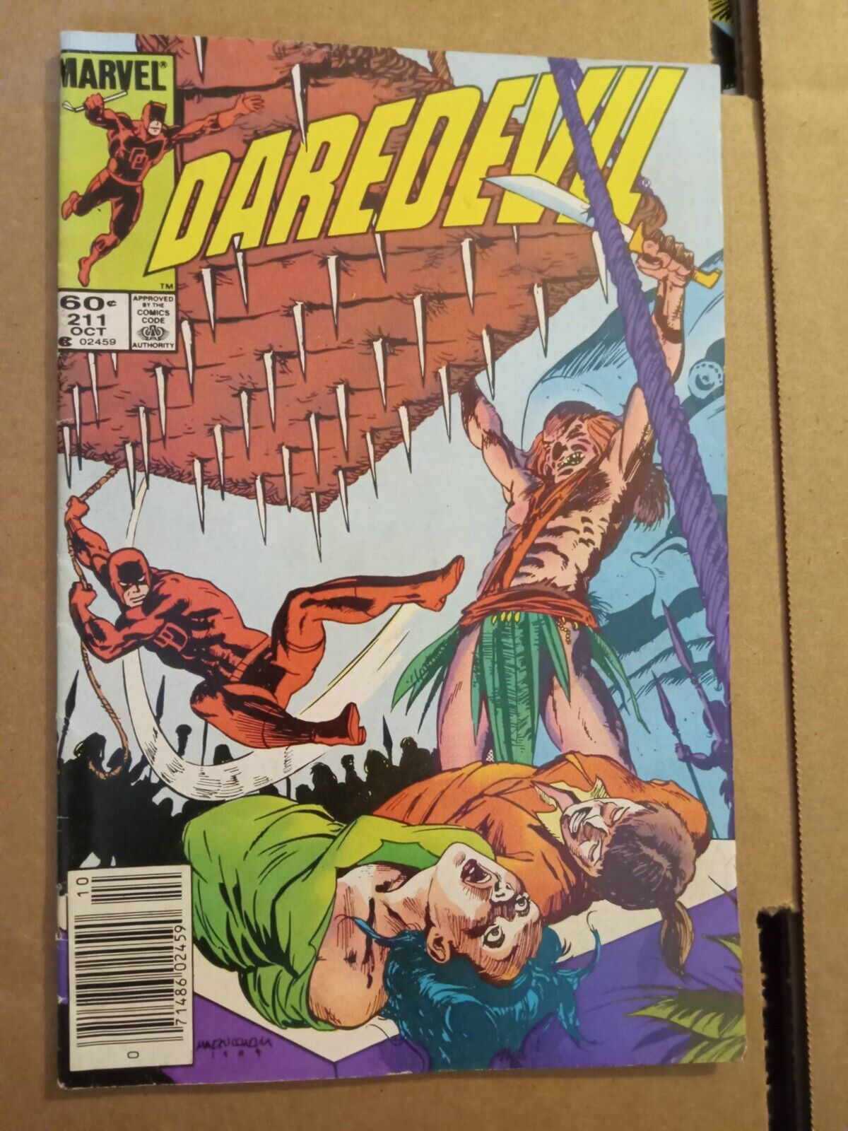 Lot of 2 Marvel Daredevil #211 & 212 copper comic books 1984 Mazzucchelli art