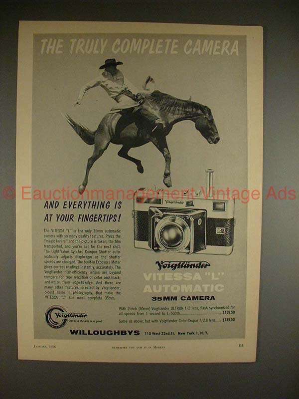 1956 Voigtlander Vitessa L Automatic Camera Ad, Rodeo