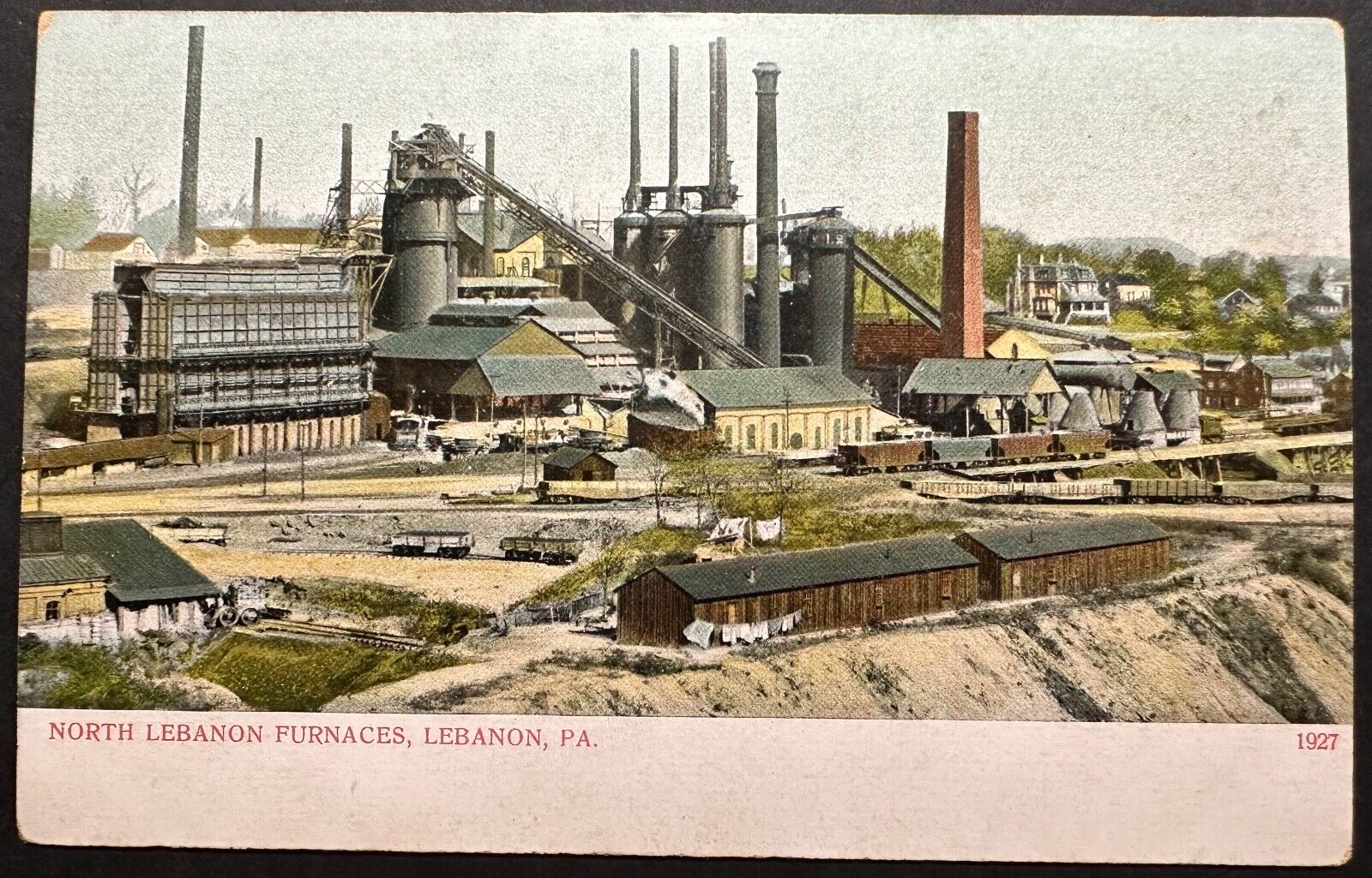 Postcard Lebanon PA - c1900s Bethlehem Steel Mill Furnaces Heavy Industry