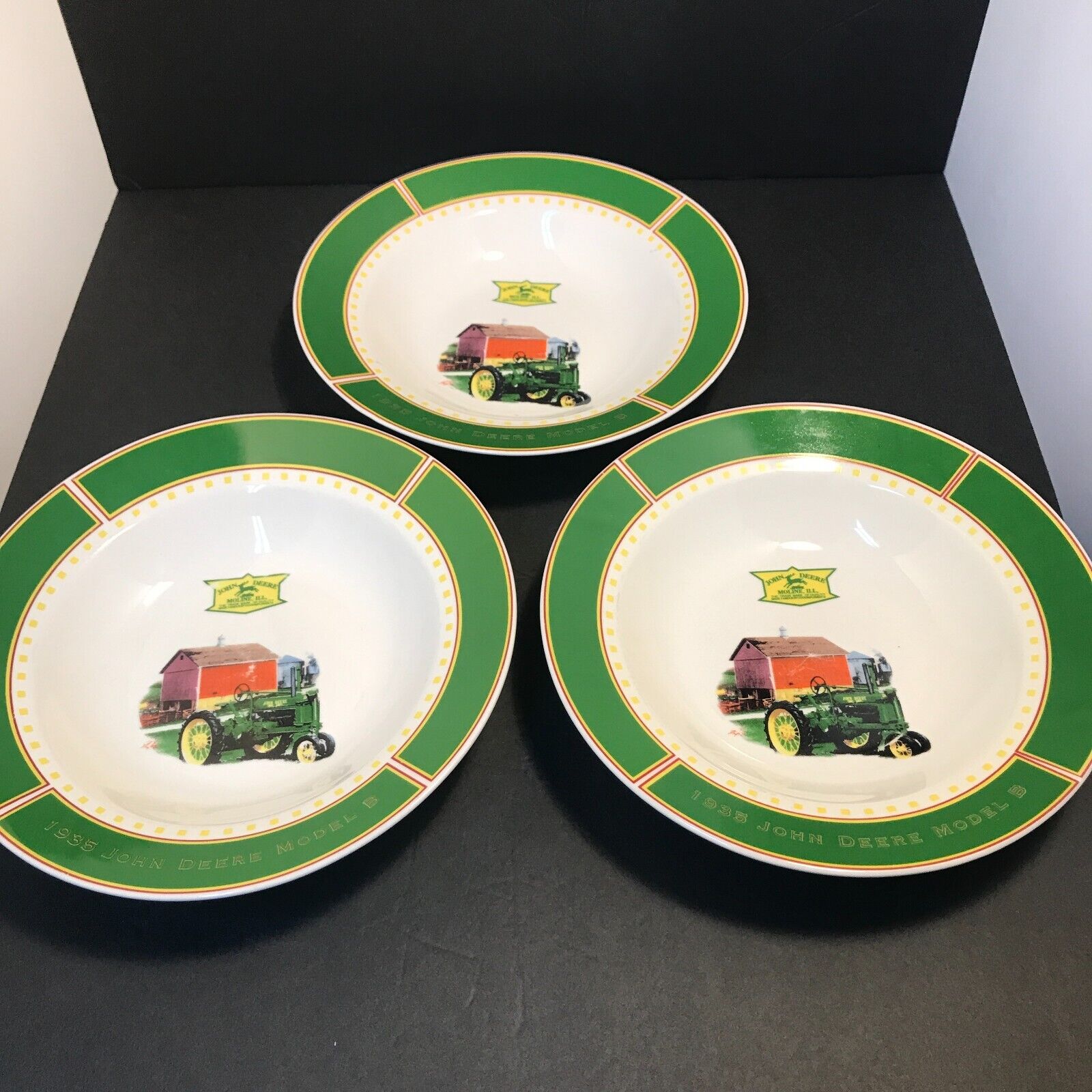 Set Of 3 1935 John Deere Model B Salad Plates By Gibson Pre-Owned READ