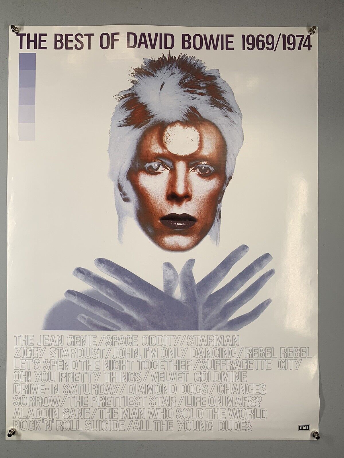 David Bowie Poster Original Vintage Promo EMI UK The Best Of 1969/1974 1999
