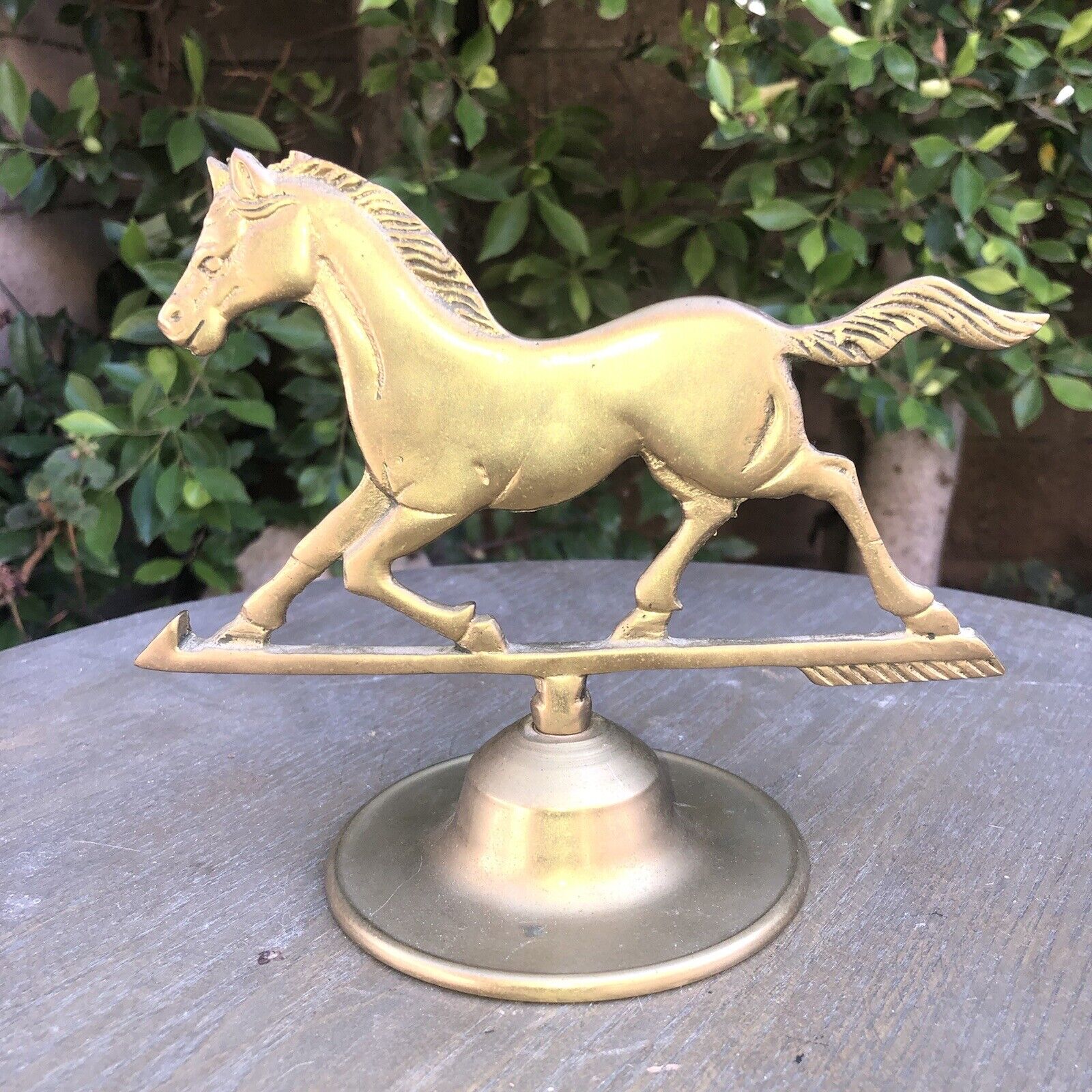 Vintage 1981 Brass horse tabletop Windmill Weight