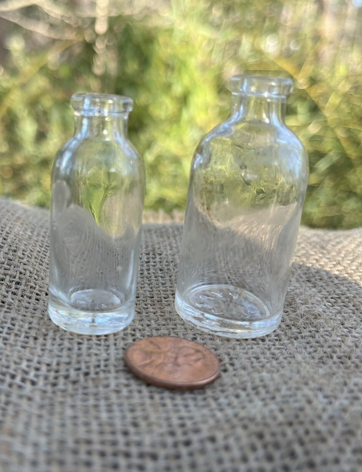 Two Tiny Vintage Pyrex Bottles-Probably Lab or Chemist Bottles-Two Sizes