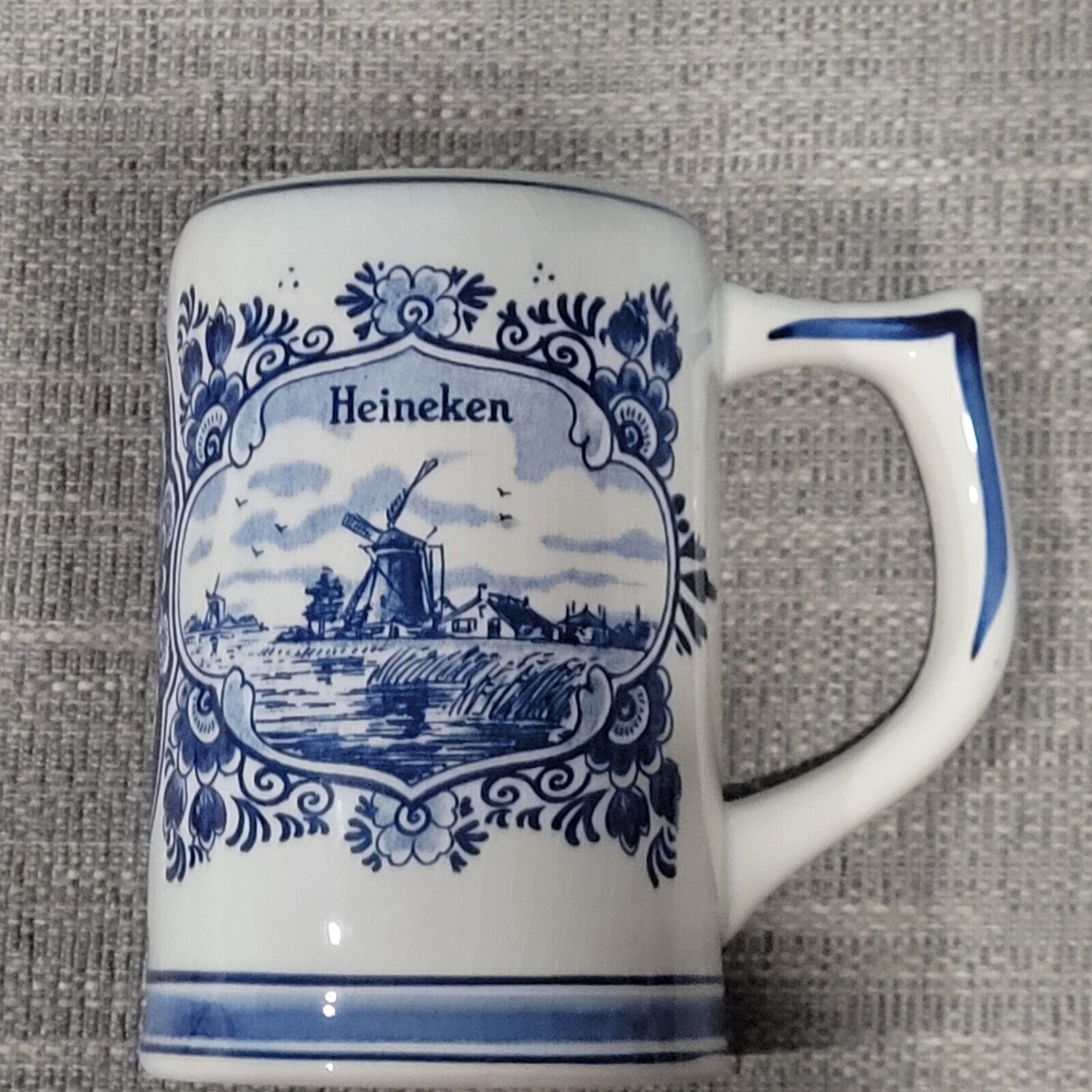 Heineken Blue Delft Hand painted Mug Made In Holland