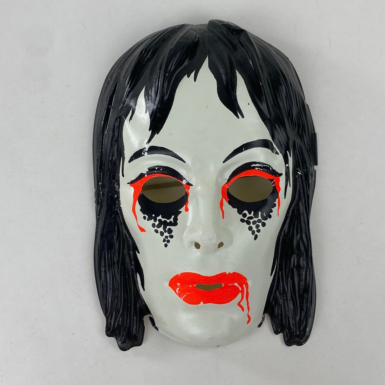 Vintage Ben Cooper Collegeville Vampire Girl Halloween Mask Glow In The Dark