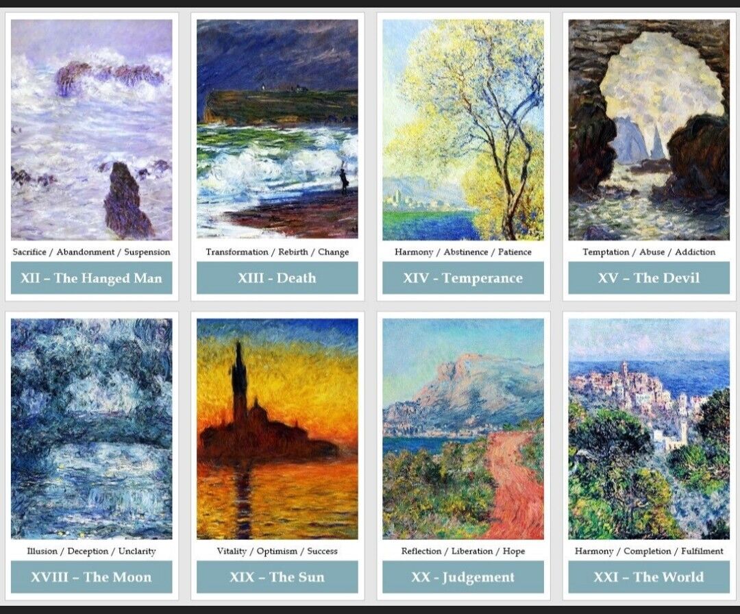 Claude Monet Tarot - Claude Monet Tarot Deck - 78 Cards - Classical Art 